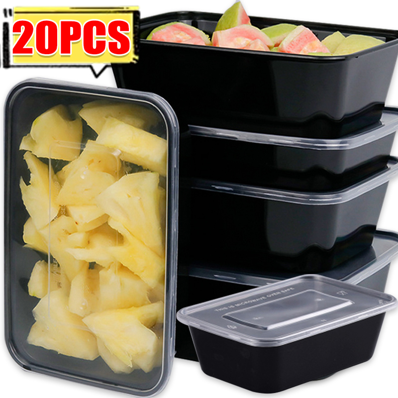Meal Prep Jars With Lids - Contenedores de almacenamiento de alimentos 10/20x