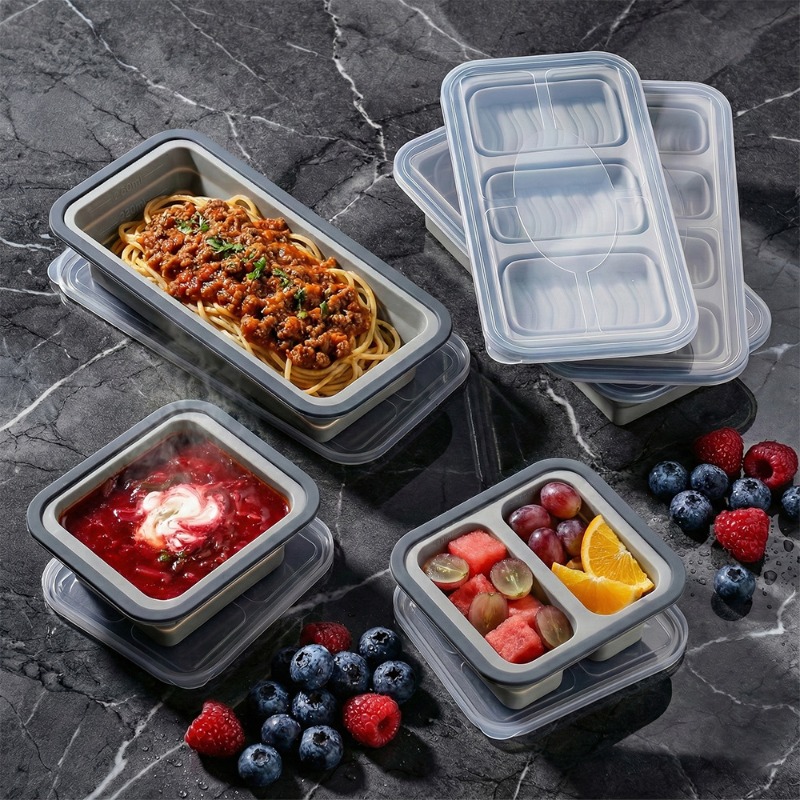Meal Prep Oven Safe Containers - Bandeja de silicona para congelador con