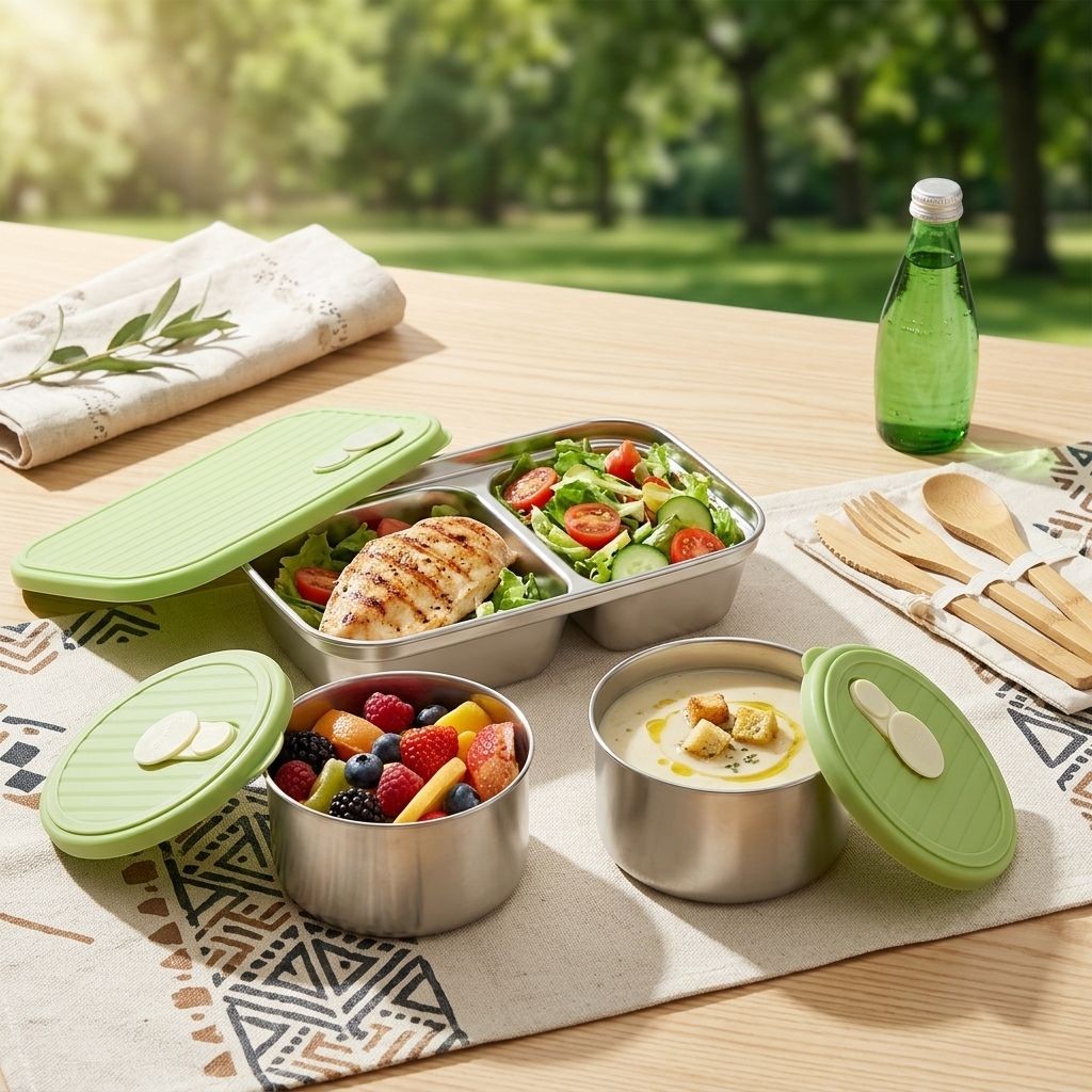 Meal Prep Meal Ideas - Lonchera de Acero Inoxidable 304 Apta