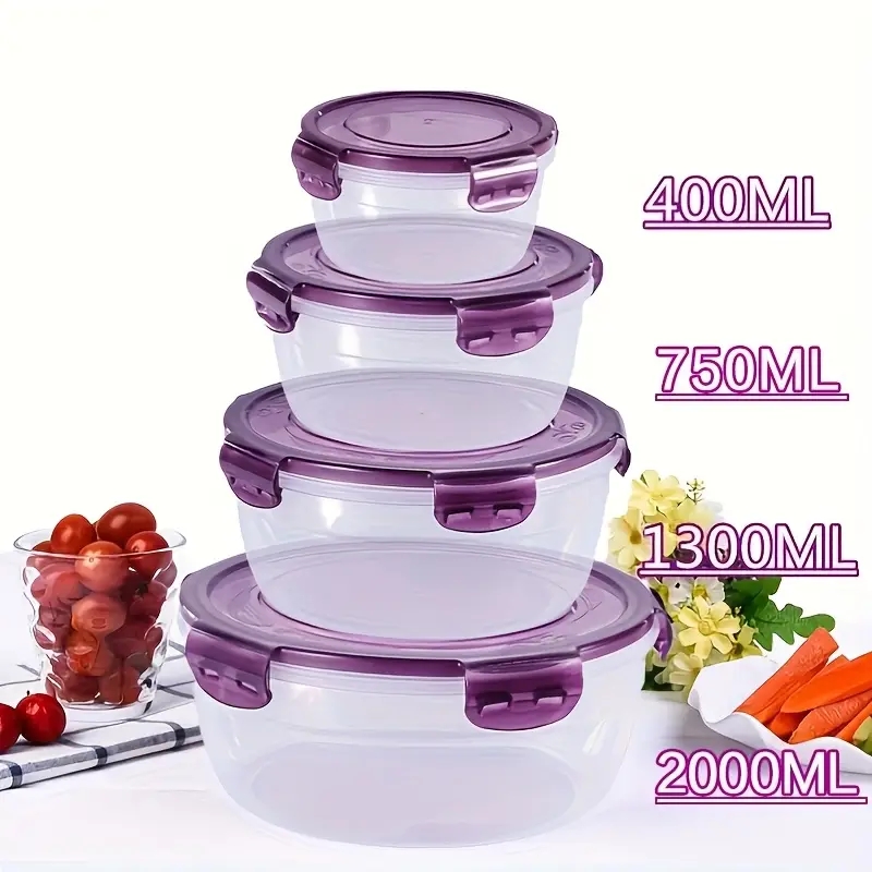 Meal Prep Kits - 4 Recipientes de Plástico para Almacenamiento