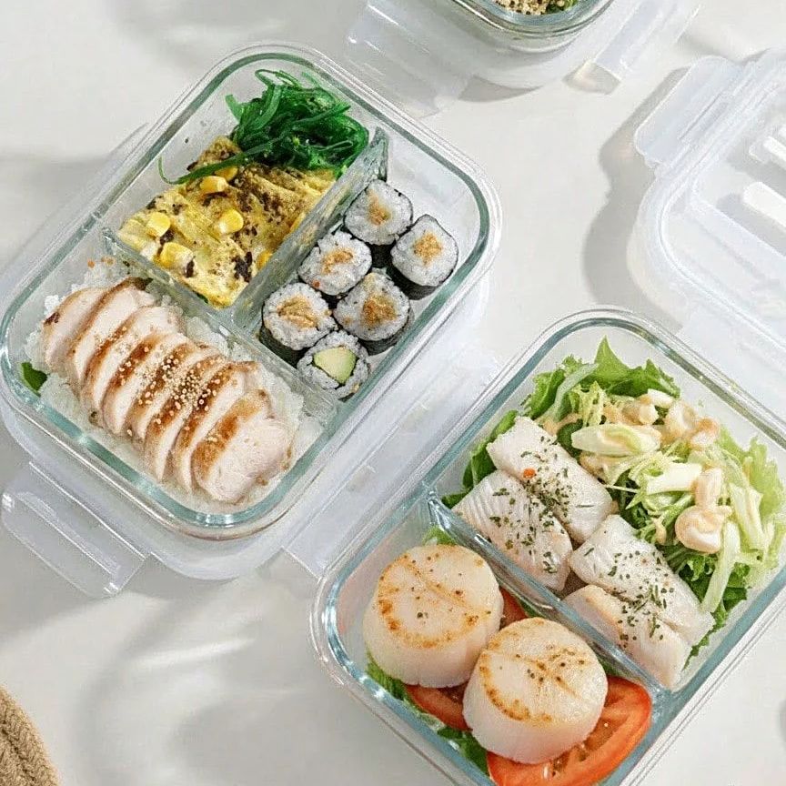 Meal Prep Jars With Lids - Recipiente de vidrio para almacenar alimentos