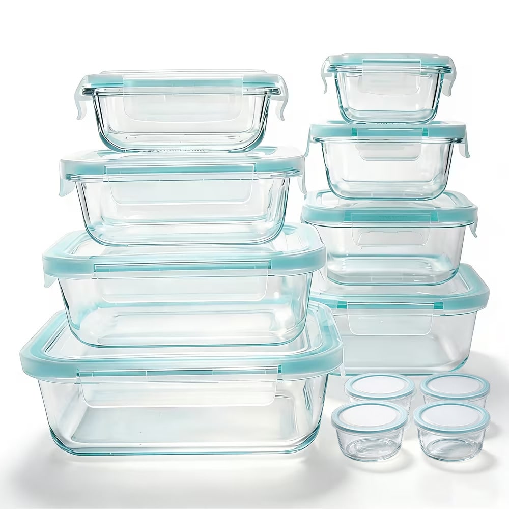 Meal Prep Oven Safe Containers - Juego de 24 Recipientes de Vidrio