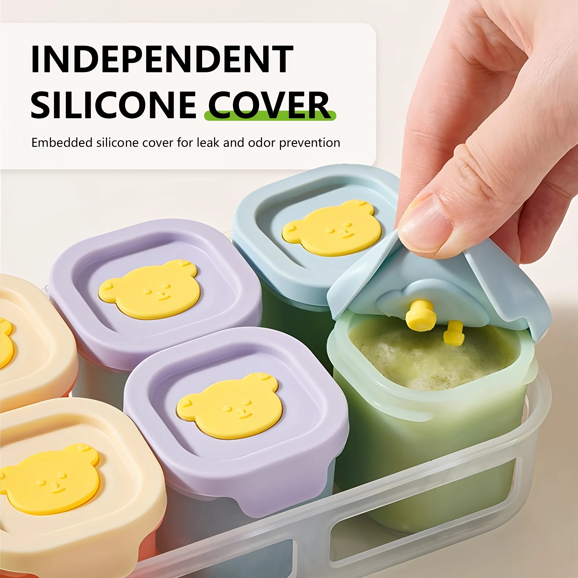 Meal Prep Jars With Lids - Contenedores de silicona para almacenamiento de