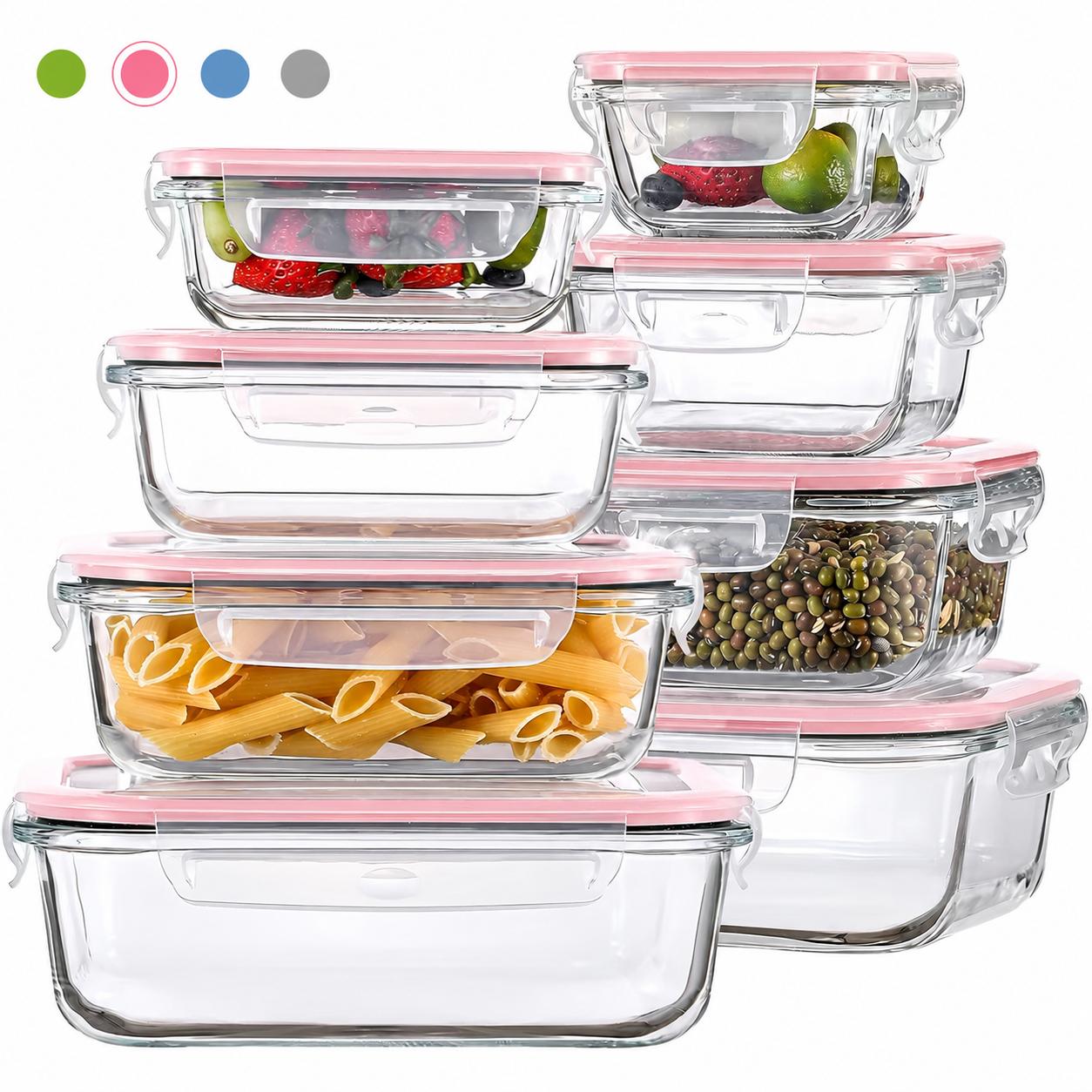 Meal Prep Oven Safe Containers - Juego de 8/12 piezas de recipientes