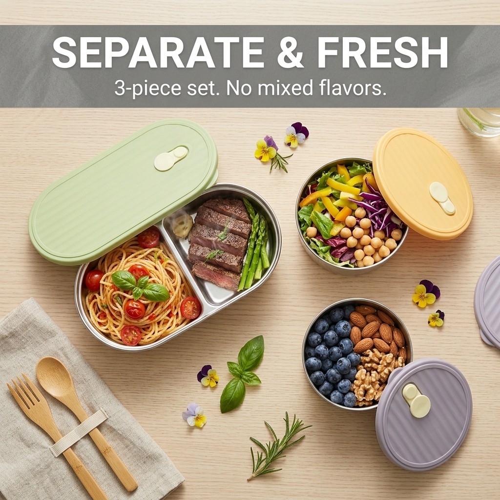 Lonchera de Acero Inoxidable 3 - Meal Prep Meal Ideas reseña y precio