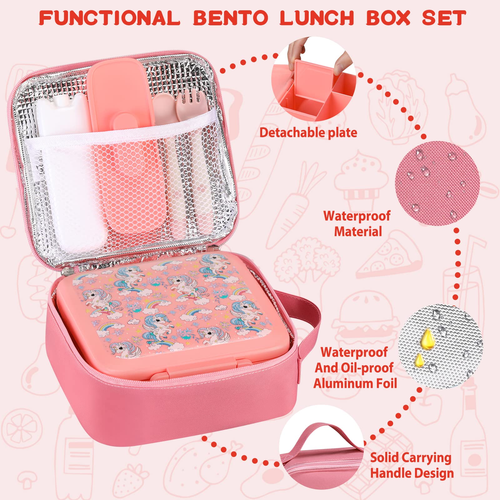 Fiambrera Bento para niños con - Meal Prep Kits reseña y precio