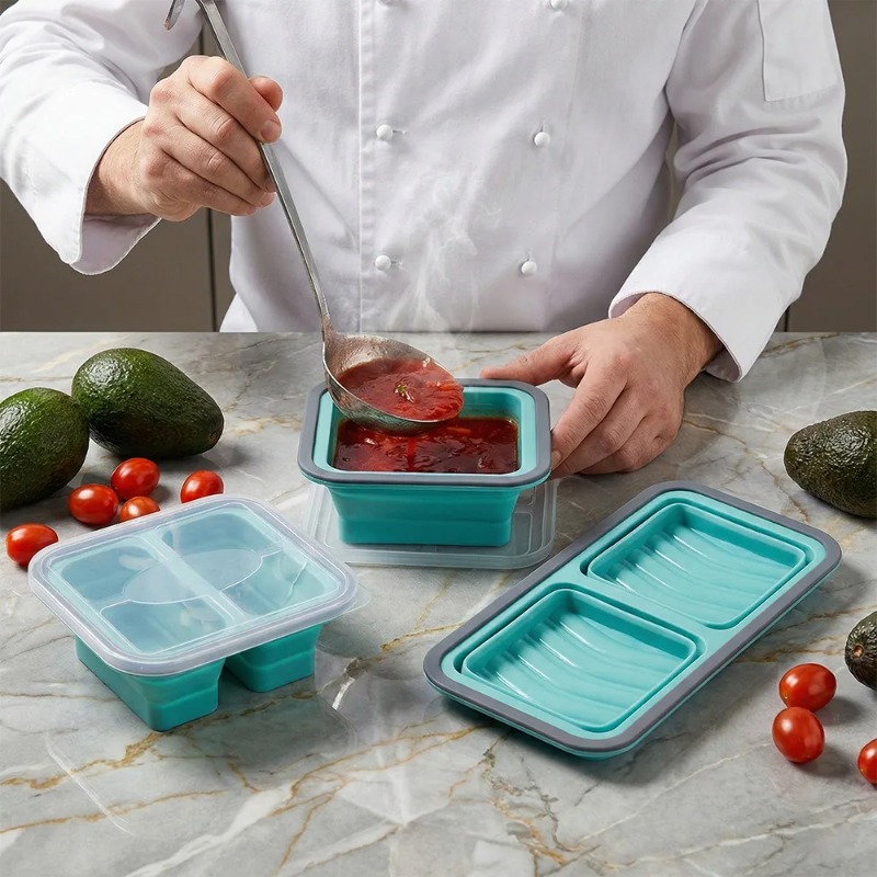 Bandeja de silicona para conge - Meal Prep Oven Safe Containers reseña y precio