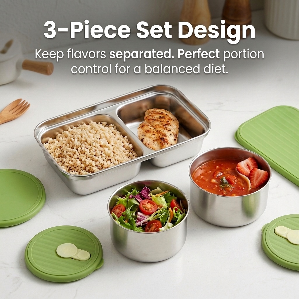 Lonchera de Acero Inoxidable 3 - Meal Prep Meal Ideas reseña y precio