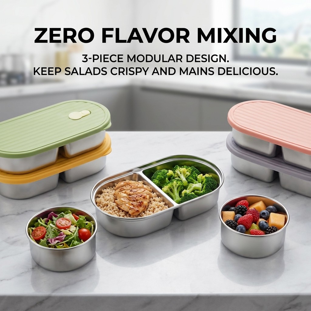 Lonchera Bento de Acero Inoxid - Meal Prep Meal Ideas reseña y precio