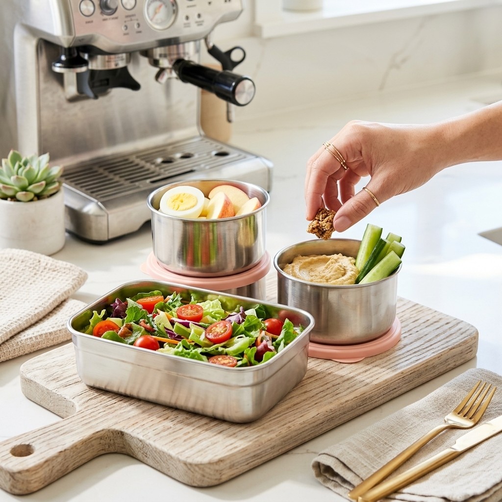 Lonchera de Acero Inoxidable 3 - Meal Prep Meal Ideas reseña y precio