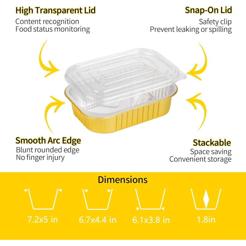 【Sartenes doradas de 20 unidad - Meal Prep Oven Safe Containers reseña y precio