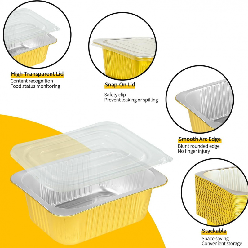 【Sartenes doradas de 20 unidad - Meal Prep Oven Safe Containers reseña y precio