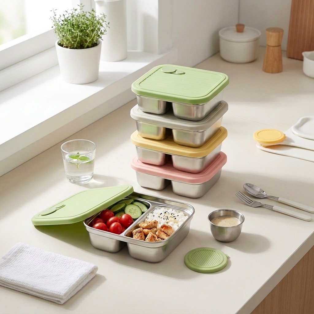 Lonchera Bento de Acero Inoxid - Meal Prep Meal Ideas reseña y precio