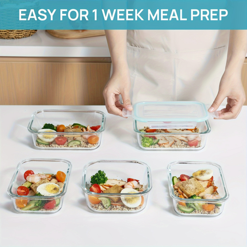 Juego de 8 Recipientes de Vidr - Meal Prep Oven Safe Containers reseña y precio