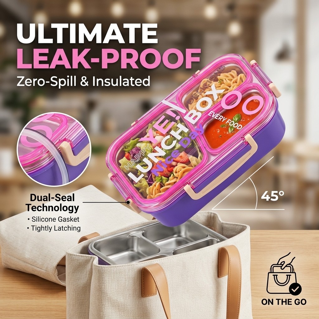 Lonchera de Acero Inoxidable 3 - Meal Prep Meal Ideas reseña y precio
