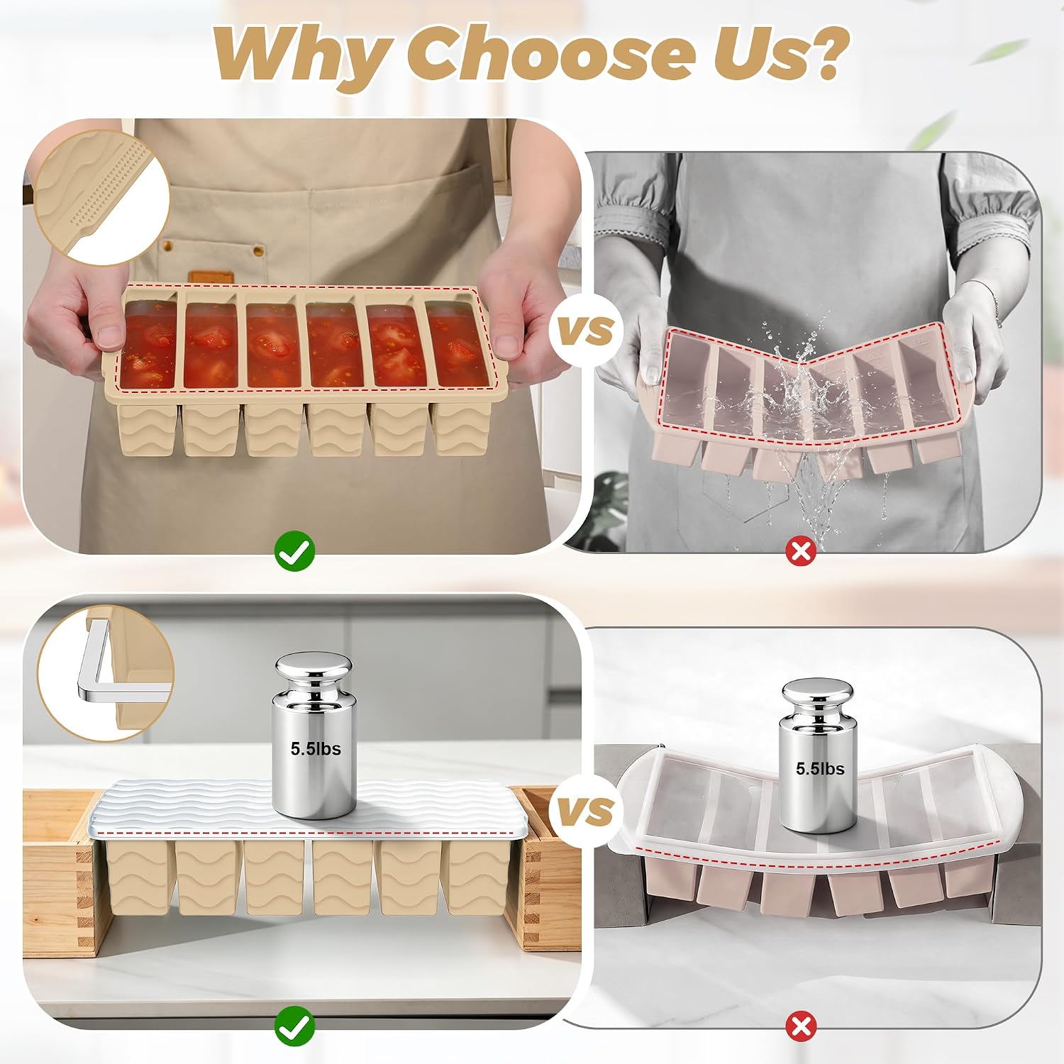 Molde de silicona para congela - Meal Prep Oven Safe Containers reseña y precio