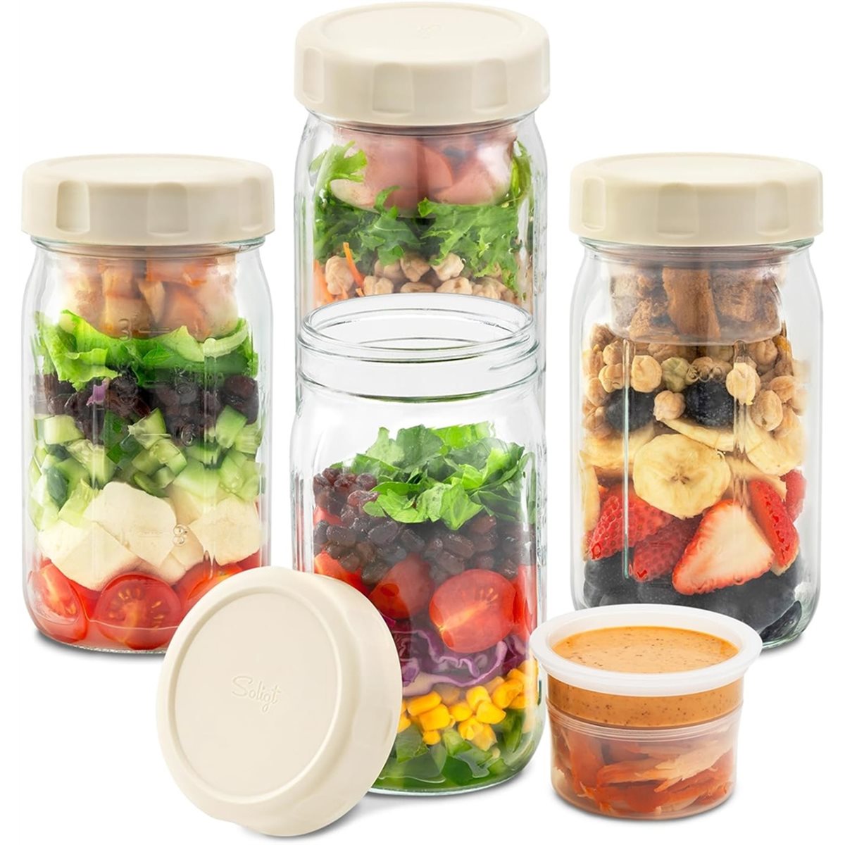 A67T NUEVO Paquete de 4 Frasco - Meal Prep Jars With Lids reseña y precio