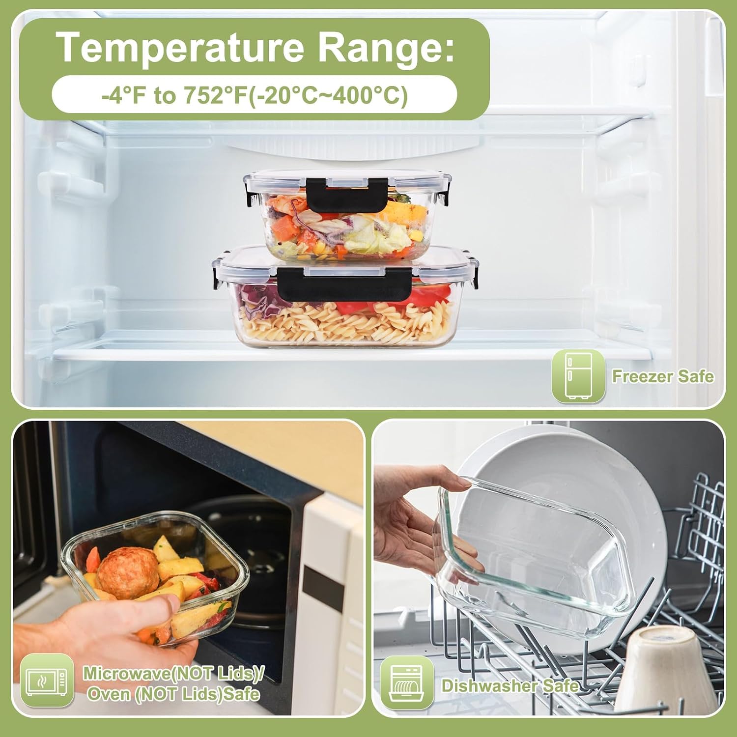 Paquete de 8 Recipientes de Vi - Meal Prep Oven Safe Containers reseña y precio