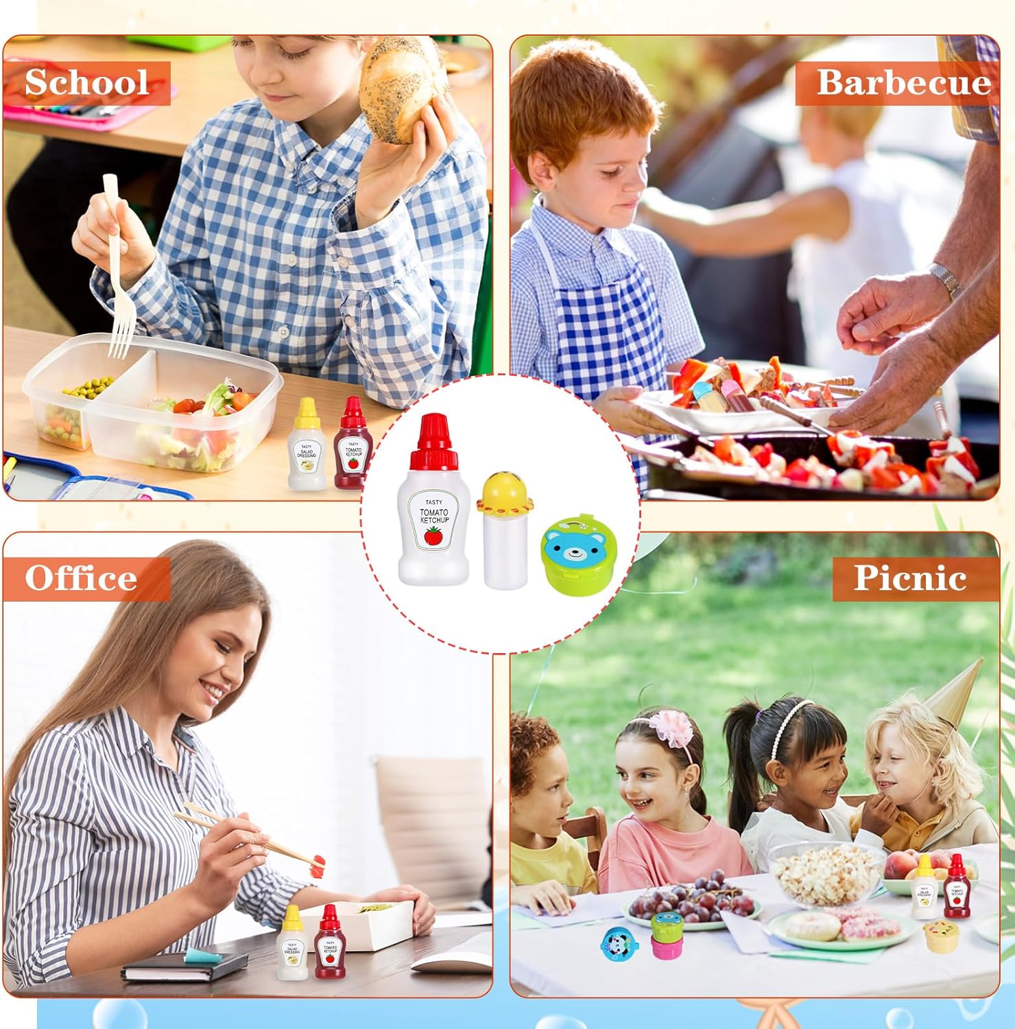 Fiambrera Bento para niños, ac - Sauce Squeeze Bottle reseña y precio
