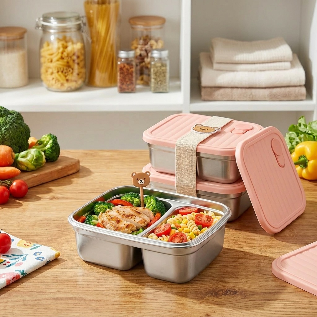Lonchera Bento de Acero Inoxid - Meal Prep Meal Ideas reseña y precio