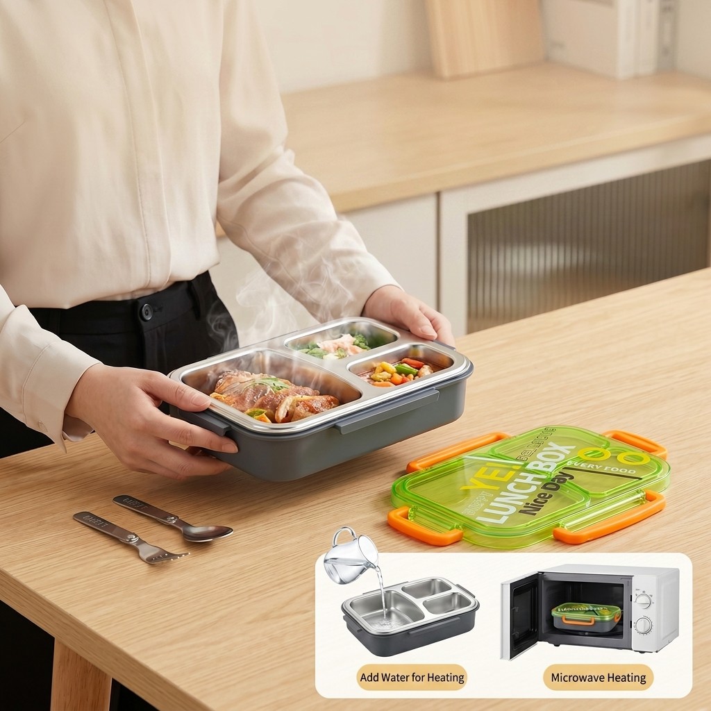 Lonchera Bento de Acero Inoxid - Meal Prep Meal Ideas reseña y precio