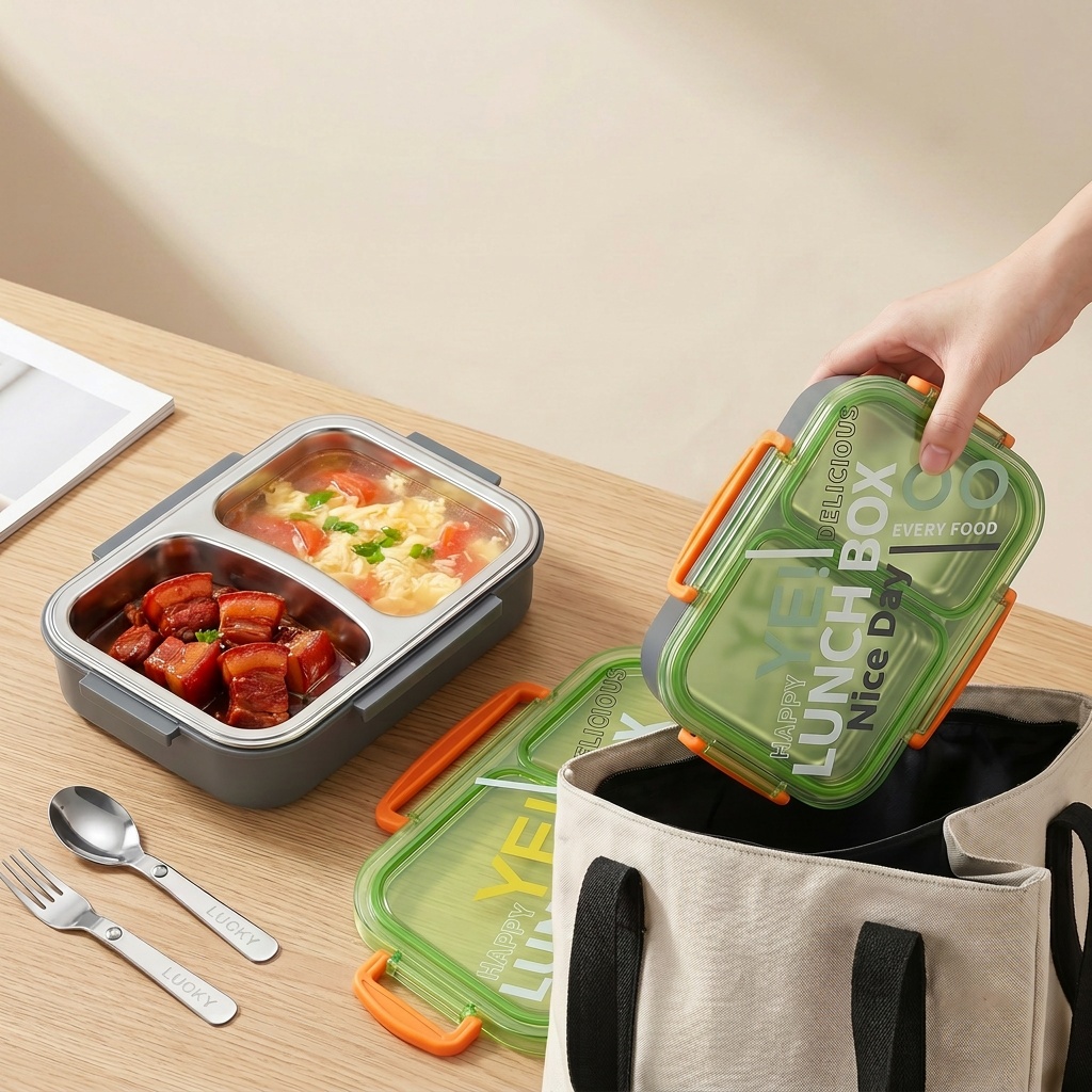 Lonchera Bento de Acero Inoxid - Meal Prep Meal Ideas reseña y precio