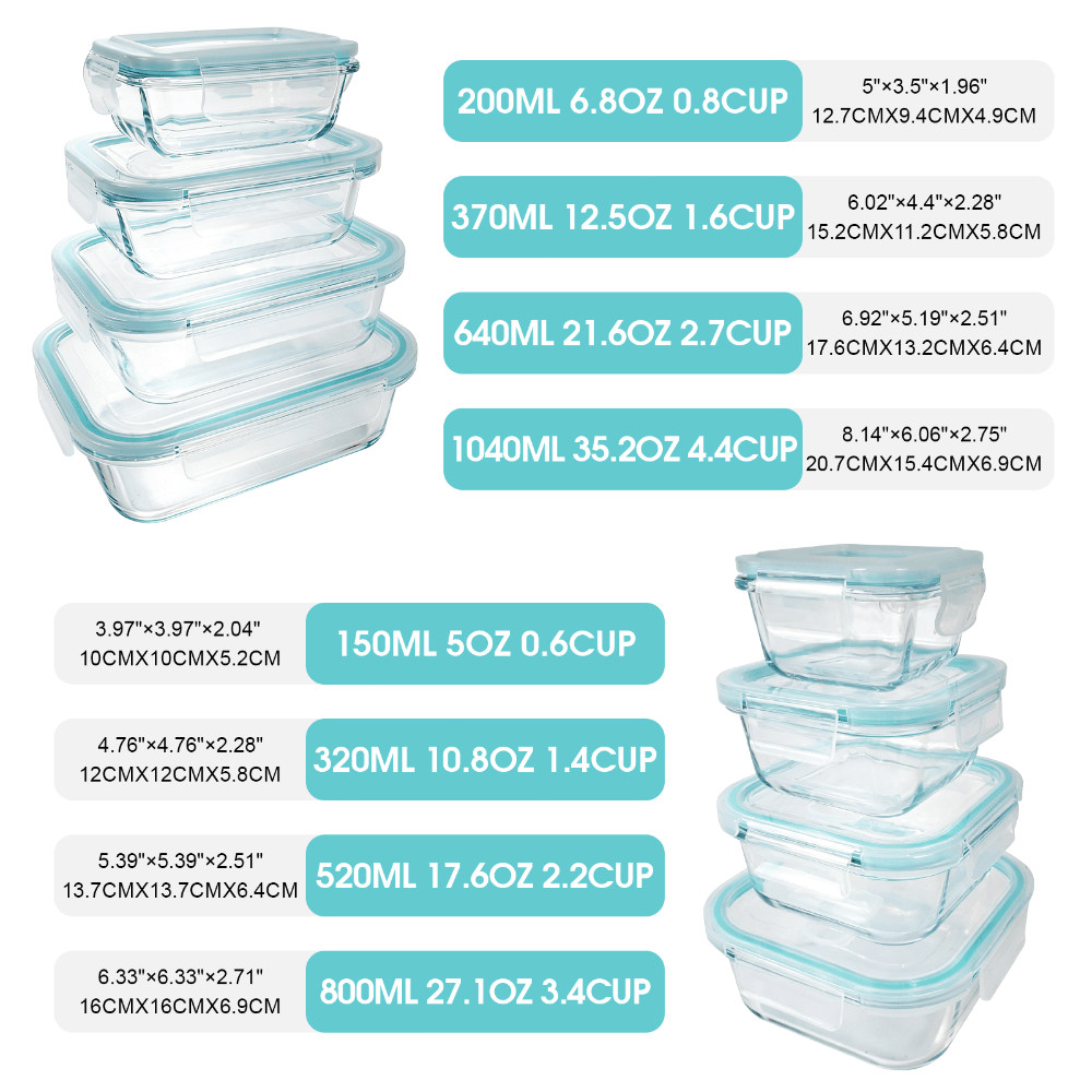 Juego de 24 Recipientes de Vid - Meal Prep Oven Safe Containers reseña y precio