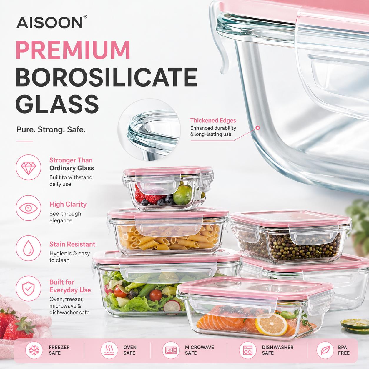 Juego de 8/12 piezas de recipi - Meal Prep Oven Safe Containers reseña y precio